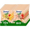 Dětský snack Sunar BIO křupky mix příchutí jahoda a mango 10 × 18 g