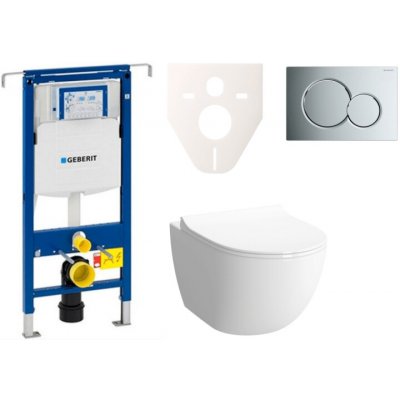 Závěsný WC set Geberit do lehkých stěn / předstěnová montáž + WC Vitra Shift SIKOGES4N2 – Sleviste.cz