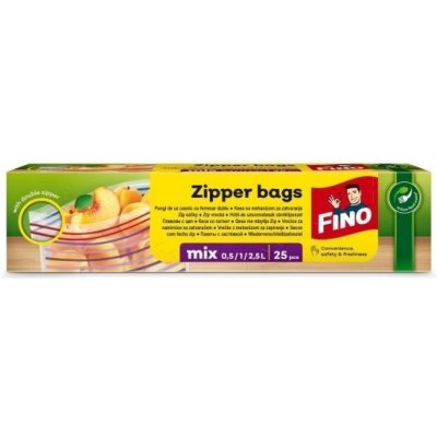 Fino Zip uzavíratelné sáčky mix 0,5/1/2,5l 25 ks – Hledejceny.cz