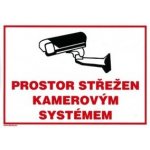 Prostor střežen kamerovým systémem 210x297mm - plastová tabulka – HobbyKompas.cz