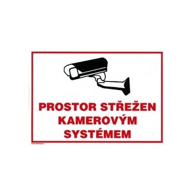 Prostor střežen kamerovým systémem 210x297mm - plastová tabulka – HobbyKompas.cz