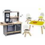 Smoby Set kuchyňka elektronická s nastavitelnou výškou Tefal Evolutive New Kitchen a stůl KidTable se 3 židlemi – Sleviste.cz