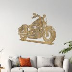 dřevo života Dřevěný obraz motorky Harley Davidson Rozměry (cm): 60x50, Zvolte barvu dekoru: Dub zlatý – Zboží Dáma