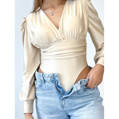 Dámske béžové saténové body s výstrihom – Hledejceny.cz