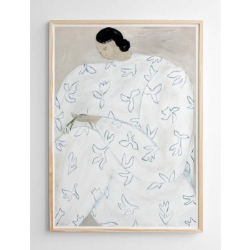 Fine Little Day Autorský plakát White Flower Sofia Lind 50×70 cm, béžová barva, papír