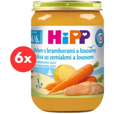 HiPP Mrkev s bramborami a lososem 6 x 190 g – Sleviste.cz
