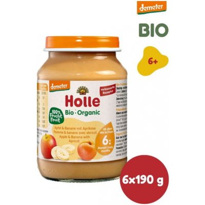 HOLLE Bio Jablko a banán s meruňkami 6 x 190 g