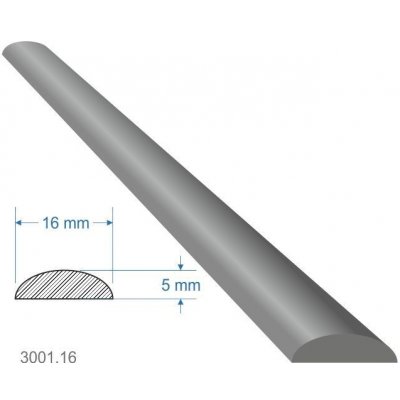 Pásovina oblá D, 16 x 5 x 2000 mm, měkká, cena za KUS (2m) – Zboží Mobilmania