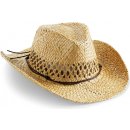 Beechfield Ručně vyráběný slaměný kovbojský klobouk přírodní