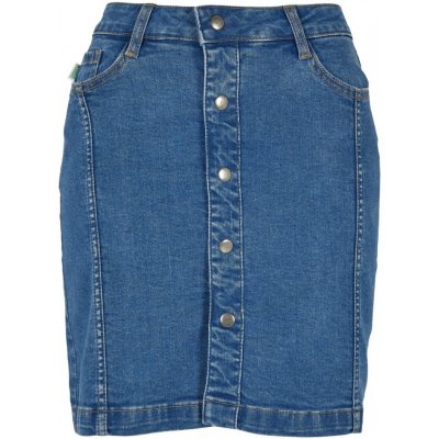 Ladies Organic Stretch Button Denim Skirt clearblue washed