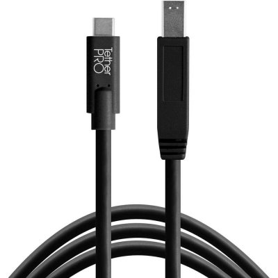 Tether Tools CUC3415-BLK USB-C na 3.0 USB-B, 4,6m, černý