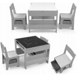 Milly Mally dětská sada stolečku a židliček Sven grey – Zboží Dáma