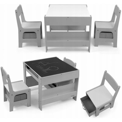 Milly Mally dětská sada stolečku a židliček Sven grey – Zboží Dáma