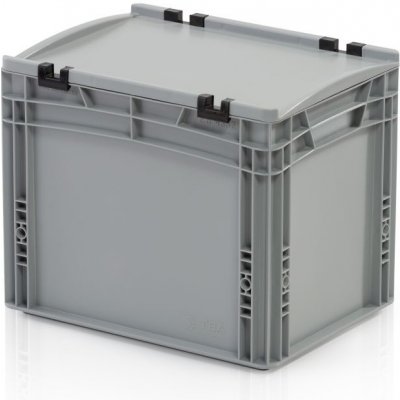 TBA Plastová Euro přepravka 400 x 300 x 320 cmmm s víkem plný úchyt – Sleviste.cz