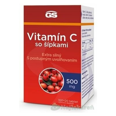 GS Vitamín C 500 mg so šípkami 120 tablet – Hledejceny.cz