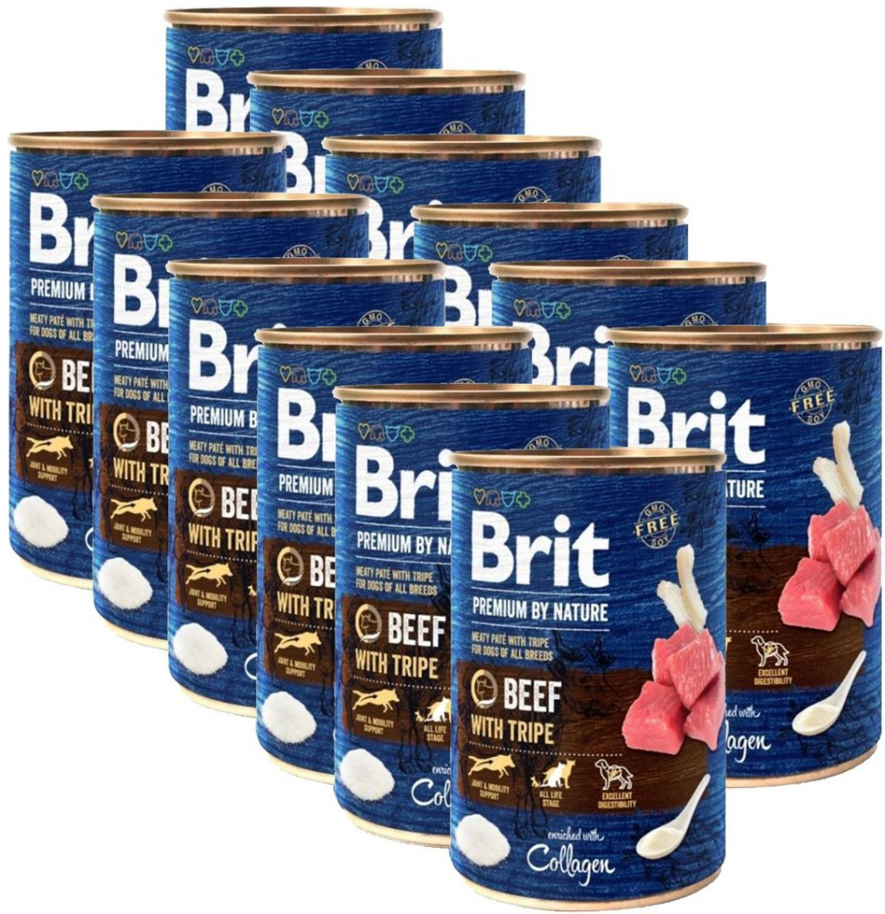 Brit Premium by Nature Dog Beef with Tripe 12 x 400 g