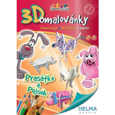 3D omalovánky Pes a prasátko A5 138472