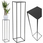 HowHomely STOJAN NA KVĚTINÁČ SIMPLE 100x24x24 cm ČERNÁ – Hledejceny.cz