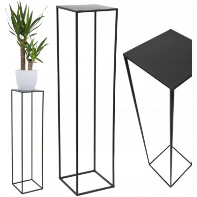 HowHomely STOJAN NA KVĚTINÁČ SIMPLE 100x24x24 cm ČERNÁ – Hledejceny.cz