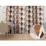 Biante Bavlněný závěs Sandra SA-507 Hnědo-šedé kapky s ornamenty 150x160 cm – Zboží Mobilmania