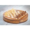 Šachy Magnetické dřevěné šachy kulaté LUX zásuvné