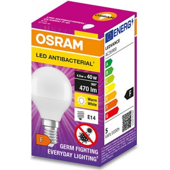 Osram Antibakteriální LED žárovka E14 LC CL P 5,5W 40W teplá bílá 2700K od  119 Kč - Heureka.cz