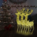 vidaXL XXL Akryloví vánoční sobi s 250 teplými bílými LED 3 ks 180 cm – Hledejceny.cz