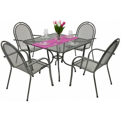 DEOKORK Zahradní kovová sestava CORINA II. 1+4 Stůl 105x105 cm – Hledejceny.cz