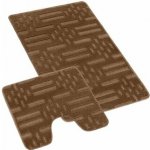 Bellatex Sada Bany 810/010 Uni čárky hnědé 60 × 100 cm + 60 × 50 cm – Sleviste.cz