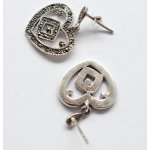 Náušnice Marcasite srdíčka AG 925/1000 AG 052 – Zboží Dáma