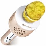 Teddies Mikrofon karaoke Bluetooth zlatý na baterie s USB kabelem – Zboží Dáma