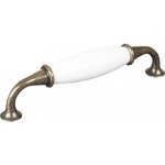 Walteco 128 mm antik mosaz/porcelán bílý – HobbyKompas.cz