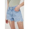 Dámské šortky Tommy Jeans Džínové šortky dámské hladké high waist DW0DW17641 modrá