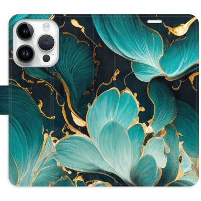 Pouzdro iSaprio Flip s kapsičkami na karty - Blue Flowers 02 Apple iPhone 15 Pro