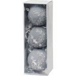 Koule MagicHome Vanoce, sada, 3 ks, stribrna, na vanocni stromecek, 8 cm – Hledejceny.cz