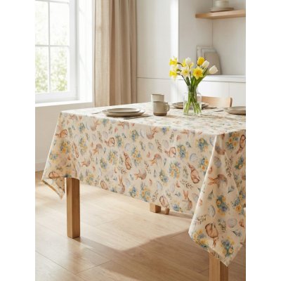 MKLuzkoviny.cz Velikonoční hranatý ubrus Zajíčci béžový 80x80cm – Hledejceny.cz