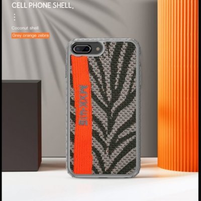 Pouzdro Ipaky stylové s textilním povrchem iPhone 6 Plus / 7 Plus / 8 Plus - šedo-oranžové – Hledejceny.cz