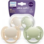 Avent SCF091/05 Dudlík Ultra Soft béžová/zelená – Zboží Dáma