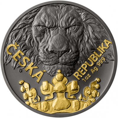 Česká mincovna Stříbrná uncová mince Český lev černá platina/selekt. pokov Au stand 1 oz – Zbozi.Blesk.cz