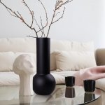 Gilde Keramická váza Tradium, matná černá, kulatá dole – Zbozi.Blesk.cz