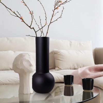 Gilde Keramická váza Tradium, matná černá, kulatá dole – Zbozi.Blesk.cz