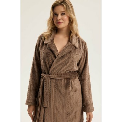 Hebký dámský župan Cordi hnědý – Zboží Dáma