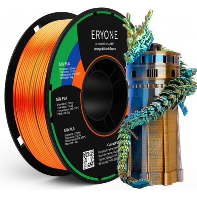 Eryone Triple-Color Silk PLA Orange&Blue&Green 1,75mm, 1 kg – Zboží Živě