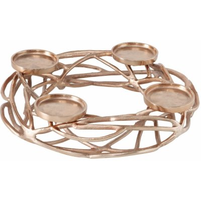 Svícen adventní Ringval, hliník, ø 40 × 9,5 cm, na 4 svíčky 2049648 – Zboží Dáma