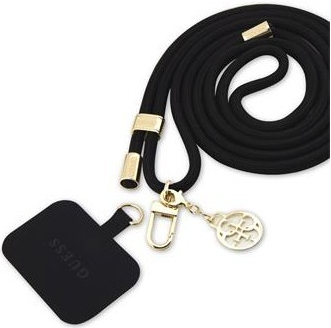 Pouzdro Guess Crossbody Popruh Cord 4G Charm zlaté/černé