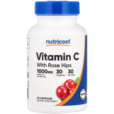 Nutricost Vitamin C with Rose Hips 30 kapslí – Hledejceny.cz