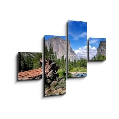 Obraz čtyřdílný 4D - 120 x 90 cm - El Capitan View in Yosemite Nation Park El Capitan výhled v národním parku Yosemite – Zboží Mobilmania