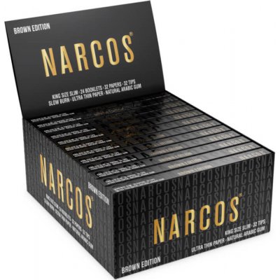 Narcos papírky kingsize slim brown edition + filtry 32 ks