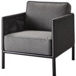 Cane-line Nízké křeslo Encore, 71x91x78 cm, rám hliník lava grey, lankový výplet dark grey, sedáky venkovní látka AirTouch grey – Hledejceny.cz