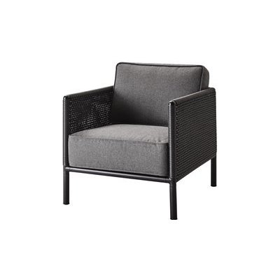 Cane-line Nízké křeslo Encore, 71x91x78 cm, rám hliník lava grey, lankový výplet dark grey, sedáky venkovní látka AirTouch grey – Hledejceny.cz